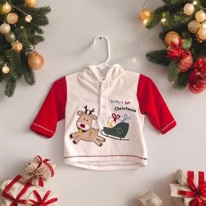 First Moments Layette Baby's 1st Christmas Sweater Size 0-3 Months